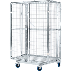 Anti-theft rolling container, nestable