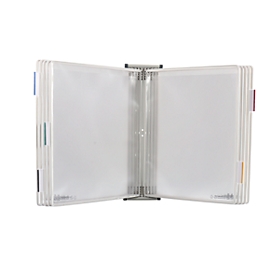 Antibacterieel displaypaneelsysteem Tarifold Sterifold, wandhouder met 10 panelen in A4-formaat, wit