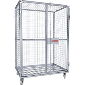 Antidiefstal rolcontainer - metaal - B 1200 x D 800 x H 1800 mm - draagvermogen 500 kg