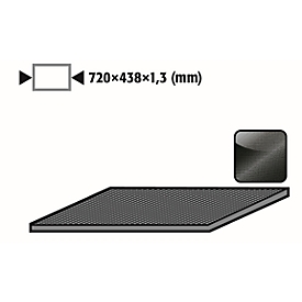 Antirutschmatte für asecos Sicherheitsschränke der UB90 und UB30 Serie, schwarz, B 720 x T 438 x H 1,3 mm