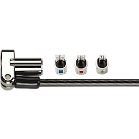 Antivol Kensington 3 en 1 pour ordinateur portable, compatible avec les slots de sécurité standard T-Bar, Nano ou Wedge-Shaped, câble de 1,8 m