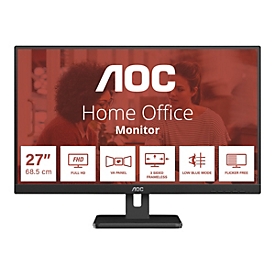 AOC Essential-line 27E3UM/BK - LED-Monitor - 68.6 cm (27") - 1920 x 1080 Full HD (1080p) @ 75 Hz - VA - 300 cd/m²