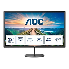 AOC Q32V4 - LED-Monitor - 81.3 cm (32") (31.5" sichtbar) - 2560 x 1440 QHD @ 75 Hz - IPS - 250 cd/m²