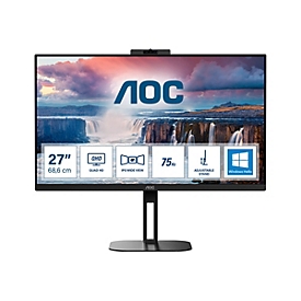 AOC Value-line Q27V5CW/BK - V5 series - LED-Monitor - 68.6 cm (27") - 2560 x 1440 QHD @ 75 Hz - IPS