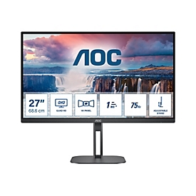 AOC Value-line Q27V5N/BK - V5 series - LED-Monitor - 68.6 cm (27") - 2560 x 1440 QHD @ 75 Hz - VA