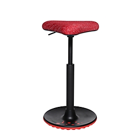 Apoyo de pie Topstar Sitness H1, ajustable en altura, giratorio 360°, postura dinámica sentada/de pie, rojo/rojo