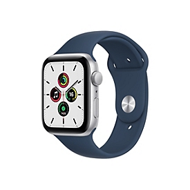 Apple Watch SE (GPS) - 44 mm - Aluminium, Silber - intelligente Uhr mit Sportband - Flouroelastomer - Abyss Blue