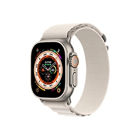 Apple Watch Ultra - 49 mm - Titan - intelligente Uhr mit Alpine Loop - Stoff - Starlight