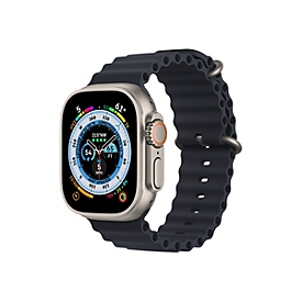 Apple Watch Ultra - 49 mm - Titan - intelligente Uhr mit Ocean band - Flouroelastomer - Midnight