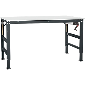 Arbeitstisch Ergo K, m. Kurbel,  1000 x 800 mm, Tischplatte Melamin, anthrazit