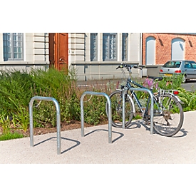 Arceau range vélos en acier galvanisé, 2 côtés, L 750 x Ø 50 x H 750 - 1000 mm, à sceller dans le béton