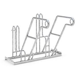 Arceaux pour vélos WSM, 1 côté, p. pneus jusqu'à 55 mm de large, l. 1000 x P 390 x H 800 mm, acier galvanisé, 2 places de stationnement