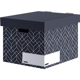 Archiefdoos BANKERS BOX® Décor, FSC®-gecertificeerd karton, L 390 x B 340 x H 291 mm, voor DIN A4-formaten, middernachtblauw, 5 st.