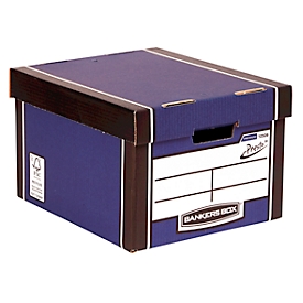Archiefdoos BANKERS BOX® Premium Classic, voor A4-formaten, stapelbaar tot 6 stuks, 100% gerecycled karton, B 330 x D 381 x H 254 mm, blauw, 5 stuks