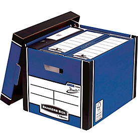 Archiefdoos BANKERS BOX® Premium Tall Box, voor A4-formaten, stapelbaar tot 6 stuks, 100 % gerecycled karton, B 330 x D 381 x H 298 mm, blauw, 5 stuks