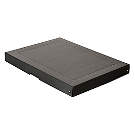 Archiefdoos Falken PURE Box Zwart A3, voor maximaal 500 vel, met etiketveld, L 440 x B 320 x vulhoogte 40 mm, Blaue Engel, FSC® karton, zwart
