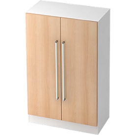 Archiefkast TARVIS, met handgreep zonder slot, 3 ordnerhoogten, B 800 x D 420 x H 1270 mm, wit/wilde eikenpatroon