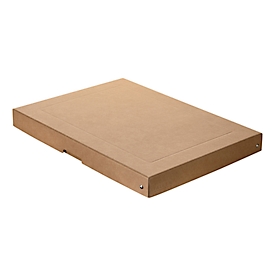 Archivbox Falken PureBox Nature A3, für bis zu 500 Blatt, mit Beschriftungsfeld, L 440 x B 320 x Füllhöhe 40 mm, FSC®-Pappe, braun