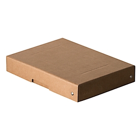 Archivbox Falken PureBox Nature A5, für bis zu 500 Blatt, mit Beschriftungsfeld, L 250 x B 180 x Füllhöhe 40 mm, FSC®-Pappe, braun