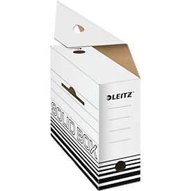 Archivschachtel Leitz Solid Box 6128 100 mm, DIN A4, für 900 Blatt, 10 Stück, weiß