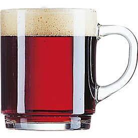 Arcoroc Daniel Gobelet à anse 0,25 L, verre trempé, trait de remplissage 0,2 L, empilable, H90×Ø72 mm, transparent, 12 pces