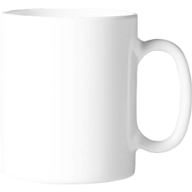 Arcoroc Everyday Mug à anse 320 ml, verre trempé, blanc, résistant au lave-vaisselle, non empilable - qualité gastronomique, set de 6