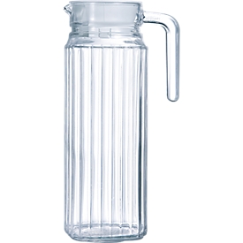 Arcoroc QUADRO Krug 1,1 L – schlankes Design passt in jede Kühlschranktür, weisser Kunststoffdeckel, 244 × 89 mm