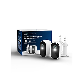 ARLO Essential 3 HD-Sicherheitskamera - 2er Set mit Halterungen - IP-Sicherheitskamera - Draußen - Verkabelt & Kabellos - Decke/Wand - Schwarz - Weiß - Box