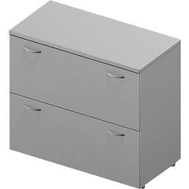 ARLON OFFICE archivador, 2 alturas de archivador, An 900 x P 450 x Al 816 mm, gris claro/aluminio