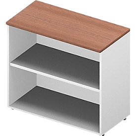 ARLON OFFICE boekenkast, spaanplaat, 2 OH, B 900 x D 450 x H 816 mm, noten Canaletto/wit