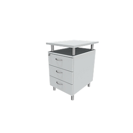 ARLON OFFICE fixed file cabinet, with panel, 3 drawers, W 450 x D 600 x H 730 mm, lockable, light grey