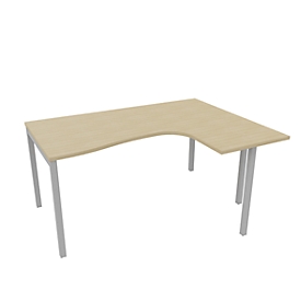 ARLON-OFFICE hoekbureau, 4-poots, aanbouw rechts, B 1600 x D 1200 x H 730 mm, eiken decor