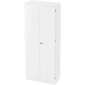 Armario archivador, 5 AA, con cerradura, An 800 x P 420 x Al 2004 mm, blanco/blanco