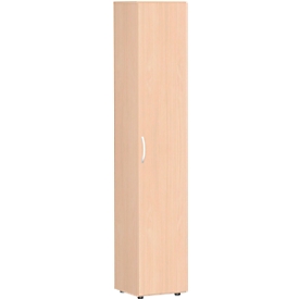 Armario archivador, 6 alturas de archivo, 5 estantes, puerta a derecha o izquierda, An 400 x P 400 x Al 2160 mm, haya