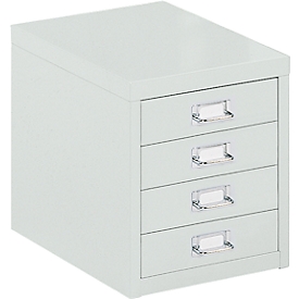 Armario de cajones DIN A4, con 4 cajones, 330 mm de alto, gris luminoso
