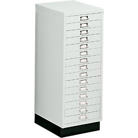 Armario de cajones SSI DIN A3, 15 cajones, 940 mm de alto, gris luminoso