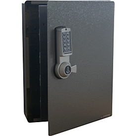 Armario de llaves, cerradura electrónica, 141 ganchos, plata efecto martillado