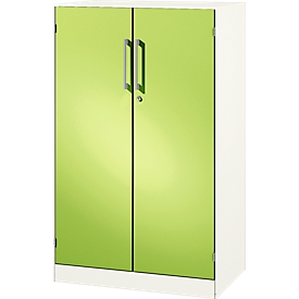 Armario de puertas batientes ASISTO C 3000, 3 alturas de archivo, An 800 mm, blanco/verde pistacho