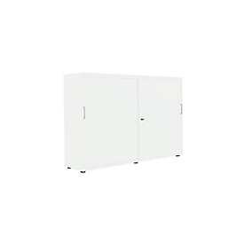 Armario de puertas correderas, An 1600 mm, 3 AA, blanco
