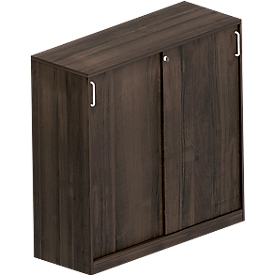 Armario de puertas correderas BEXXSTAR, 3 alturas de archivo, H 1155 mm, decoración en nogal