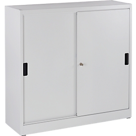 Armario de puertas correderas Schäfer Shop Select, con 3 estantes, H 1150 x A 1200 x P 400 mm, acero, gris claro