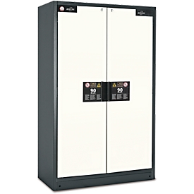 Armario de seguridad tipo 90 Asecos Q-CLASSIC-90 asecos, ancho 1200 mm, 3 baldas, blanco puro