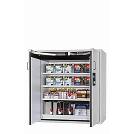 Armario de seguridad tipo 90 asecos S-CLASSIC-90, puertas batientes, frontal gris luminoso, An 1196 x P 616 x Al 1298 mm