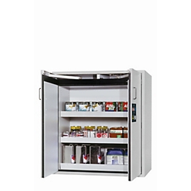 Armario de seguridad tipo 90 asecos S-CLASSIC-90, puertas batientes, frontal gris luminoso, An 1196 x P 616 x Al 1298 mm