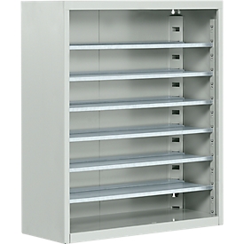 Armario estantería TOP FIX, 780 mm de alto, 6 estantes, sin cajas, sin puertas, gris luminoso