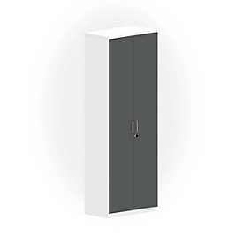 Armario NEVADA, ancho 800 x fondo 445 x alto 2225 mm, blanco/gris oscuro 
