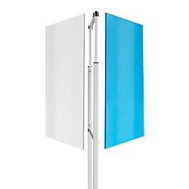 Armature pour système de whiteboard Skin, pour whiteboards de dimensions 1000 x 1500 mm, avec roulettes