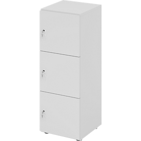 Armoire à casiers verrouillables Topas Line, 3 hauteurs de classeurs, 3 compartiments, serrure à cylindre, L 400 x P 420 x H 1100 mm, gris/gris
