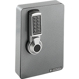 Armoire à clés, serrure électronique, 24 crochets, argent martelé