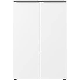 Armoire à dossiers Porto, 2 portes et 2 tablettes, 3 HC, L 810 x P 400 x H 1200 mm, blanc